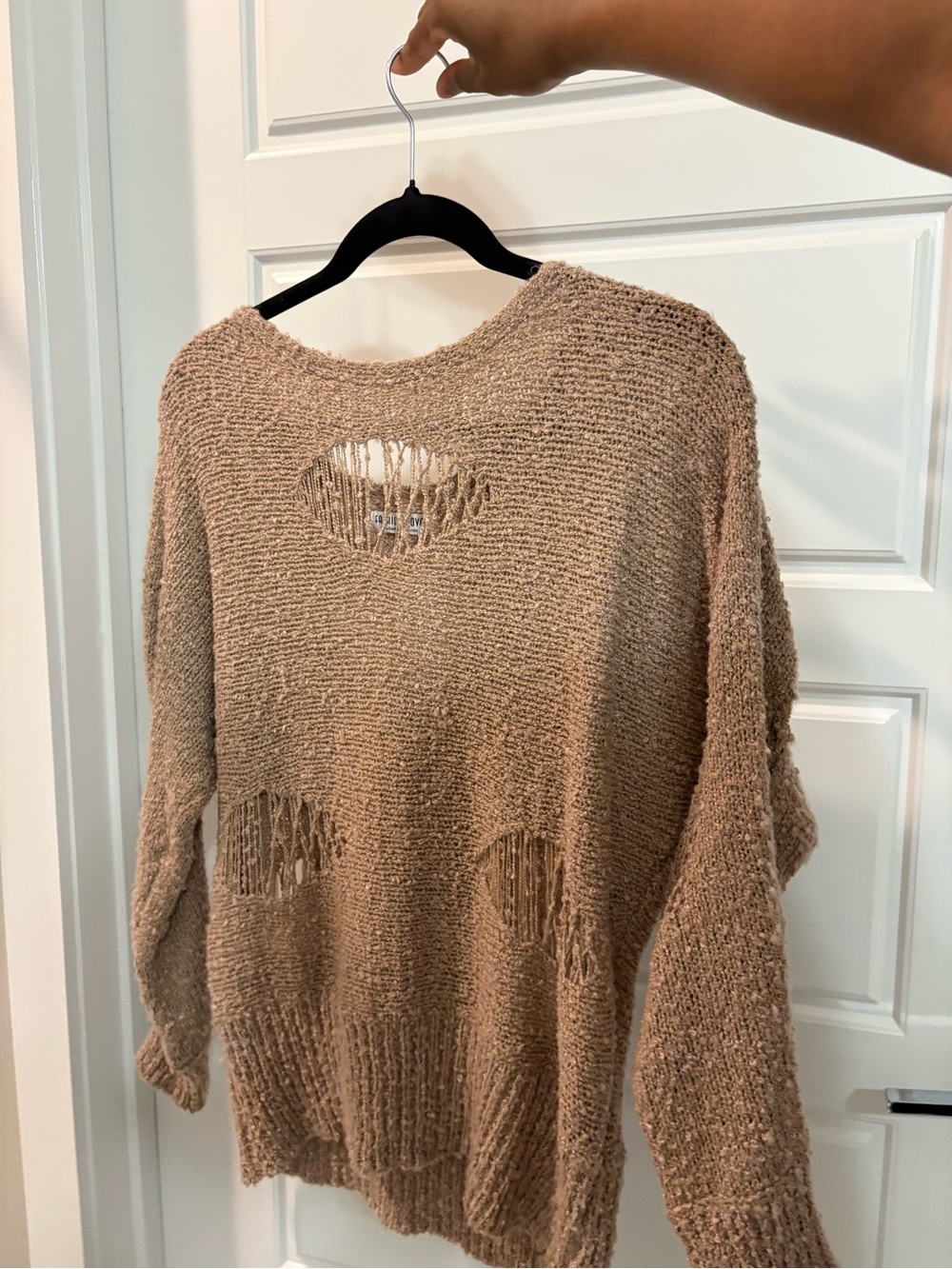 Chunky Open-Knit Brown Women's Sweater